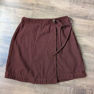 Madewell Moleskin Side-Tie Mini Skirt in Chocolate Raisin – Size 6